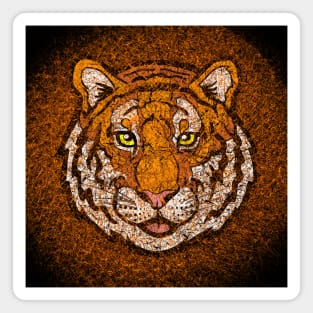 Tiger Head (Distressed) Magnet